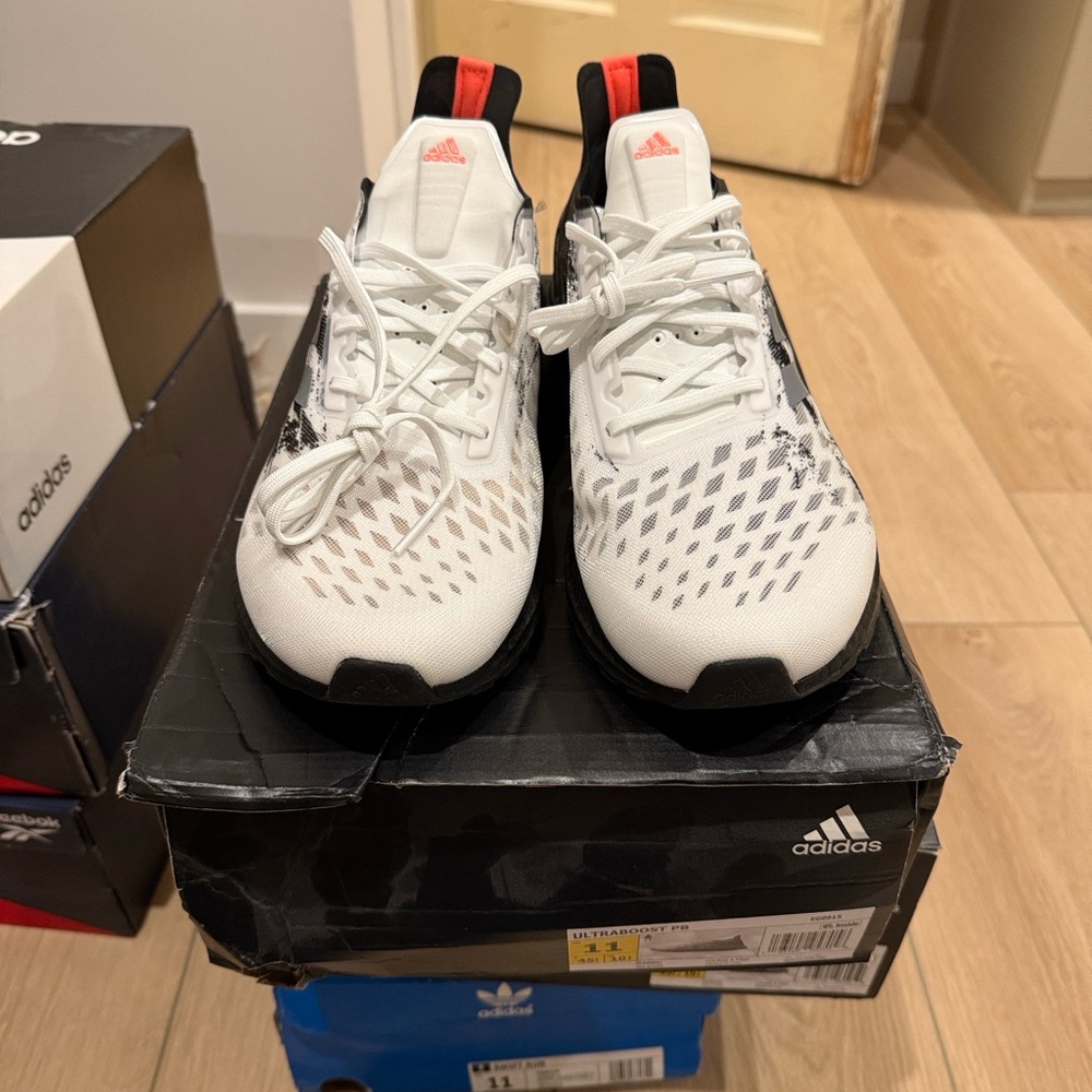 Adidas Ultraboost PB Men's White and Black Athletic Shoes